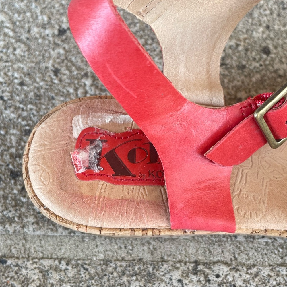 KORK-EASE Brenda Rose Open-Toe Kirk Wedged Sandals Open Toe Sz 8 READ - Picture 10 of 15